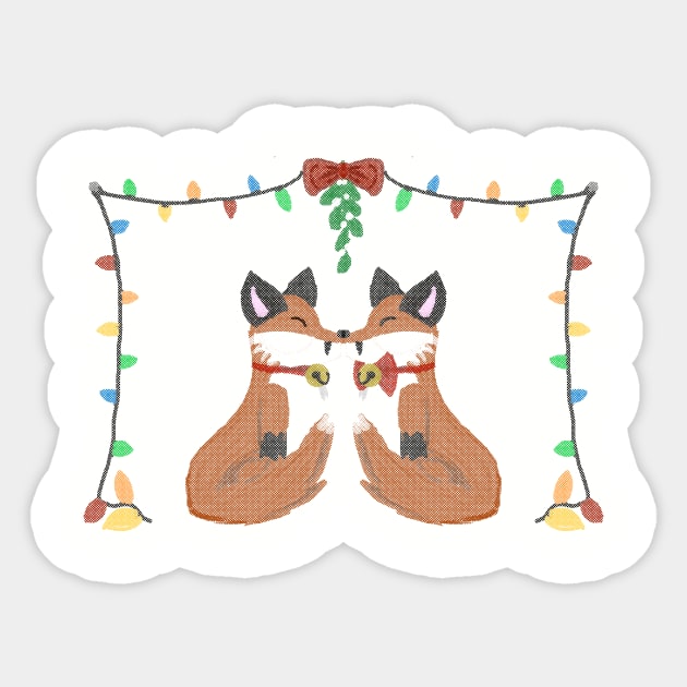 Mistletoe Lovers Sticker by SnoKonKonArts